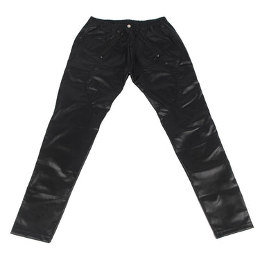 Scandals Men's Open Crotch Black Wet Look Trousers Bondage & Fetishwear - Wet-Look Scandals Lingerie